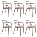 Ver imagem 1 de Kit 6 Cadeiras Tramontina Sissi Summa em Polipropileno e Fibra de Vidro com Braços Camurça