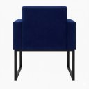 Ver imagem 5 de Kit 2 Poltronas Reforçada para Recepção Base Metálica Preto Azul-marinho