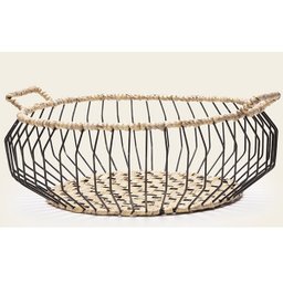 Centro de Mesa Cesto em Fibra Natural e Metal Grande MART - 1