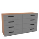 Ver imagem 2 de Cômoda Lisboa com 8 Gavetas 150x83,5cm Freijó/Cinza 240838