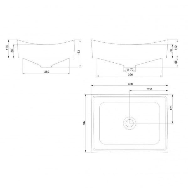 Conjunto para Banheiro Cuba de Apoio Veneza 11cmx46cmx34,5cm e Torneira Parede 1/4V P61 Japi - 4