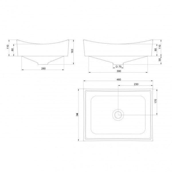 Conjunto para Banheiro Cuba de Apoio Veneza 11cmx46cmx34,5cm e Torneira Parede 1/4V P61 Japi - 4