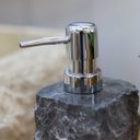 Ver imagem 3 de Saboneteira Artesanal Rústica Pedra Natural Escura de Bali