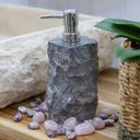 Ver imagem 1 de Saboneteira Artesanal Rústica Pedra Natural Escura de Bali