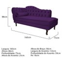 Ver imagem 5 de Kit Diva Recamier Diana 160cm Lado Direito e 02 Poltronas Julia Suede - Doce Sonho Móveis RECAMIER D