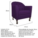Ver imagem 6 de Kit Diva Recamier Diana 160cm Lado Direito e 02 Poltronas Julia Suede - Doce Sonho Móveis RECAMIER D