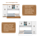 Ver imagem 2 de Jogo de Quarto Completo Modulado Solteiro Juvenil Lara com Colchão - Flex