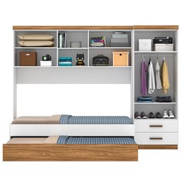 Jogo de Quarto Completo Modulado Solteiro Juvenil Lara com Colchão - Flex - 4