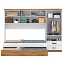 Ver imagem 4 de Jogo de Quarto Completo Modulado Solteiro Juvenil Lara com Colchão - Flex