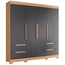 Ver imagem 1 de Guarda Roupa Casal Vivacce 4 Portas e 4 Gavetas Freijó/titanium - Móveis Albatroz
