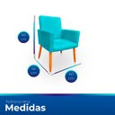 Ver imagem 7 de Kit 02 Poltrona Nina Decorativa Suede Azul Tiffany para Escritorio, Sala Salão Biselos-Decor