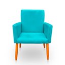 Ver imagem 4 de Kit 02 Poltrona Nina Decorativa Suede Azul Tiffany para Escritorio, Sala Salão Biselos-Decor