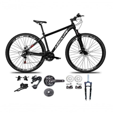 Bicicleta Aro 29 Absolute Nero 5 Kit 2x9 Gta Sunrun Freio Disco K7 Pedivela 24-38d Garfo com Trava