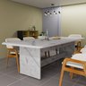 Mesa de Jantar 220x90 em Mdf com Tampo Marmorizado e Base Pérola Design Moderno e Elegante - 3