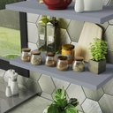 Ver imagem 5 de Kit 2 Prateleiras Suspensas para Cozinha Madesa 60 Cm com Mão Francesa - Cinza