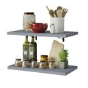 Ver imagem 2 de Kit 2 Prateleiras Suspensas para Cozinha Madesa 60 Cm com Mão Francesa - Cinza
