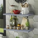 Ver imagem 1 de Kit 2 Prateleiras Suspensas para Cozinha Madesa 60 Cm com Mão Francesa - Cinza