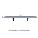 Ver imagem 3 de Kit 2 Prateleiras Suspensas para Cozinha Madesa 60 Cm com Mão Francesa - Cinza