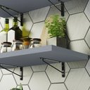 Ver imagem 4 de Kit 2 Prateleiras Suspensas para Cozinha Madesa 60 Cm com Mão Francesa - Cinza