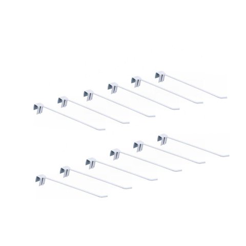 KIT - 12 ganchos simples Branco - Sa Gondolas