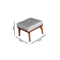 Poltrona Amamentação Aquila Luxo Balanço com Puff Linho Cinza Ideal Móveis - 5