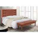 Ver imagem 2 de Cabeceira Cama Box Solteiro 90cm e Recamier Gênova Veludo S04 - D’Rossi