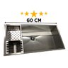 Cuba Inox Quadrada Calha Pia Com Válvula 60X40 Cm com escorredor AJB STORE - 2