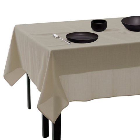 Toalha de Mesa Linho Premium 6 Lugares 200x140 Cm Admirare - Bege