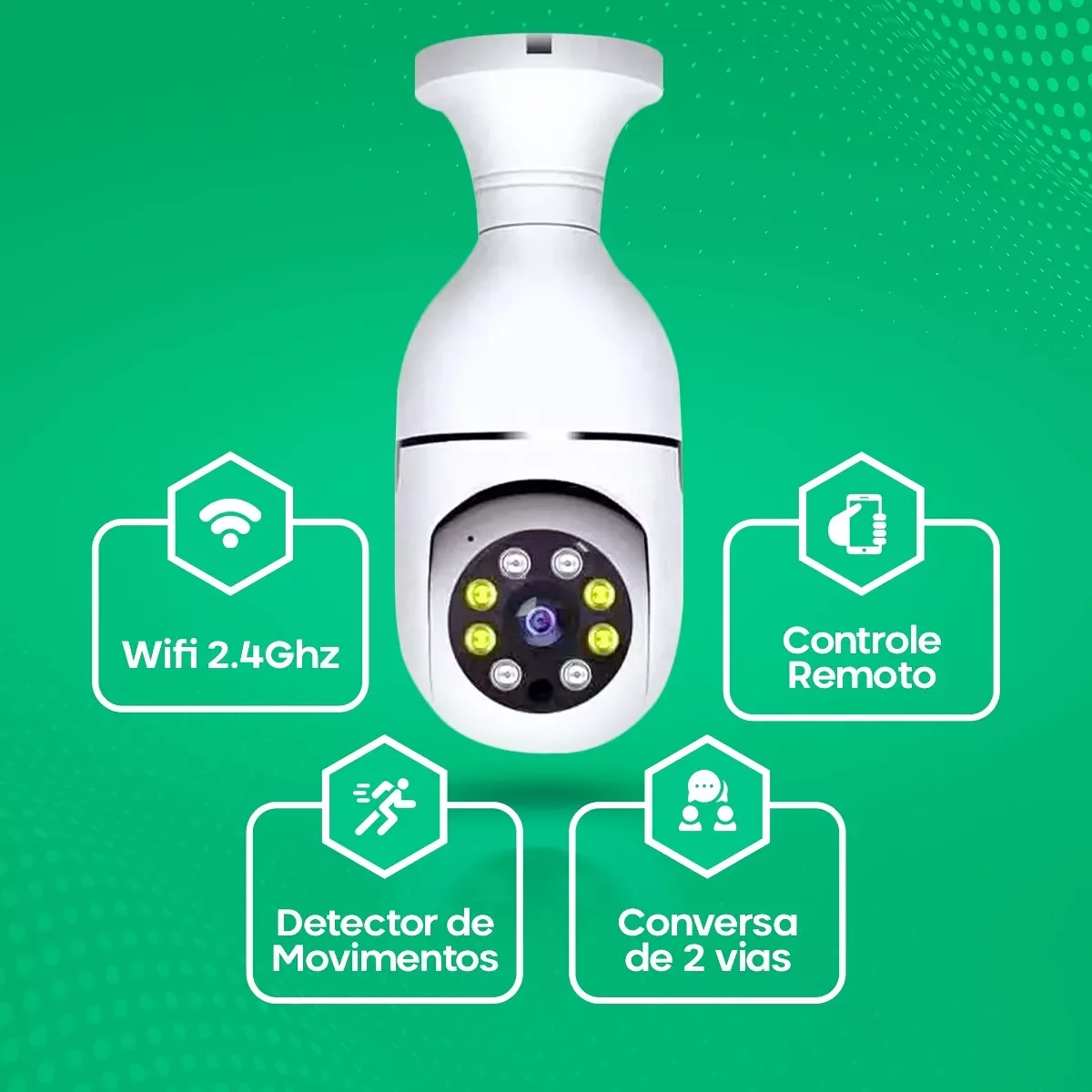 Camera de Segurança Ip Lampada Motorizada 8177qj - 4