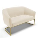 Ver imagem 1 de Sofá Namoradeira 2 Lugares Base Industrial Dourado Stella Linho D03 - D'Rossi Cor A19 Bege