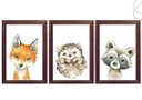 Ver imagem 3 de 3 Quadros Decorativos Animais do Bosque Raposa Aquarela:pinus