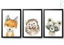 Ver imagem 2 de 3 Quadros Decorativos Animais do Bosque Raposa Aquarela:pinus