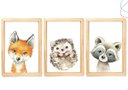 Ver imagem 1 de 3 Quadros Decorativos Animais do Bosque Raposa Aquarela:pinus