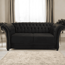 Ver imagem 1 de Sofá Recamier Divã Chesterfield 175cm Sofia Linho Preto Capitonê- Mabe Magazine