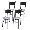 Ver imagem 1 de Conjunto 4 Cadeiras para Cozinha Viena:floral Branco