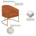Ver imagem 4 de Poltrona Decorativa Sala de Estar Recepção Luiza Base de Ferro Dourado Suede Terracota - ADJ Decor