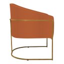 Ver imagem 5 de Poltrona Decorativa Sala de Estar Recepção Luiza Base de Ferro Dourado Suede Terracota - ADJ Decor