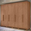 Ver imagem 1 de Guarda Roupa Casal 239cm 8 Portas 4 Gavetas com Pés Vortex Jatobá S01 - Mpozenato
