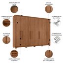 Ver imagem 3 de Guarda Roupa Casal 239cm 8 Portas 4 Gavetas com Pés Vortex Jatobá S01 - Mpozenato