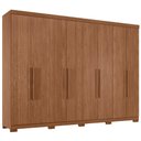 Ver imagem 2 de Guarda Roupa Casal 239cm 8 Portas 4 Gavetas com Pés Vortex Jatobá S01 - Mpozenato