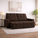 Ver imagem 2 de Sofá Supreme Retrátil Reclinável 3 Lugares 2,00m Suede Premium American Prime:marrom