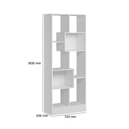 Estante Livreiro com 8 Nichos Branco - Qmovi - 4