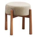 Ver imagem 2 de Puff Decorativo Redondo Luxo - Tecido Linho Palha Palha