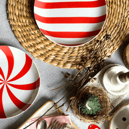 Prato Sobremesa de Porcelana Lollipop Vermelho - Casa Toco - 5
