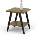 Ver imagem 2 de Mesa Lateral com Pés em Madeira Mireile Freijó/preto