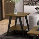 Ver imagem 1 de Mesa Lateral com Pés em Madeira Mireile Freijó/preto