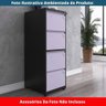 Armário de Arquivo Oficio 4 Gavetas Pandin 47 Cm (larg) Aço Preto C- Frente Gaveta Lilás C- Chave - 2