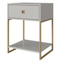 Ver imagem 4 de Mesa de Cabeceira e Apoio Lateral Industrial com Gaveta Arenas/dourado