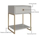 Ver imagem 3 de Mesa de Cabeceira e Apoio Lateral Industrial com Gaveta Arenas/dourado