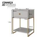 Ver imagem 2 de Mesa de Cabeceira e Apoio Lateral Industrial com Gaveta Arenas/dourado